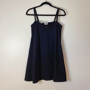 Susana Monaco Black Square Neck A line Mini Dress Size M